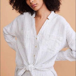 NWOT Lou and Grey Skyline Linen Tie Front Shirt